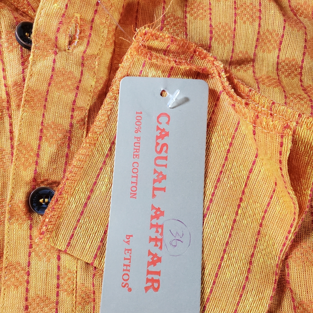 Orange Kurta With Subtle Pattern - image 2